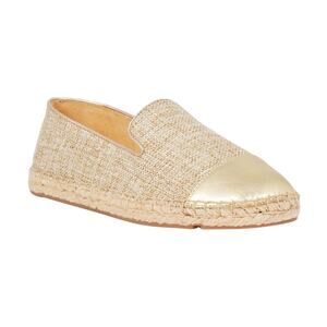 Talbots Flats Womens 8.5 Tan Espadrille Textile Leather Slip‎ On Beach Coastal